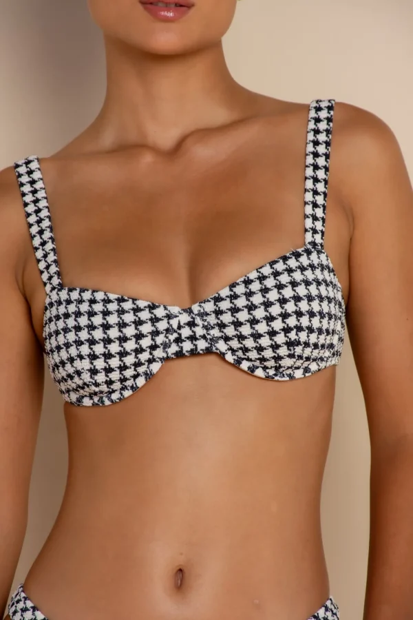 ELCE Swim ESCAPE BRACUP TOP - HOUNDSTOOTH* Swim Tops | Escape