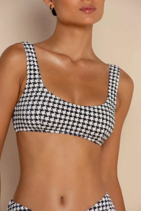 ELCE Swim ESCAPE BRALETTE TOP - HOUNDSTOOTH* Escape | Swim Tops