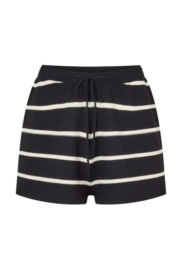 ELCE Swim JONI KNIT SHORT - BLACK/WHITE STRIPE* Selalu | Bottoms