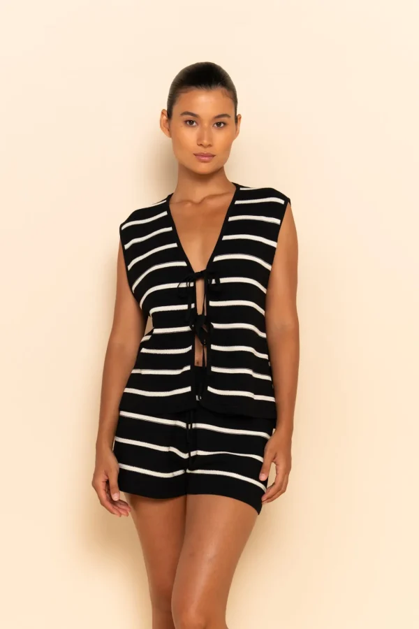 ELCE Swim JONI KNIT TANK - BLACK/WHITE STRIPE* Selalu | Tops