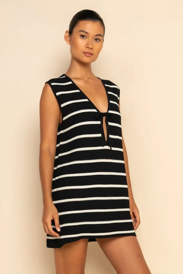 ELCE Swim JONI MINI DRESS - BLACK/WHITE STRIPE* Selalu | Dresses