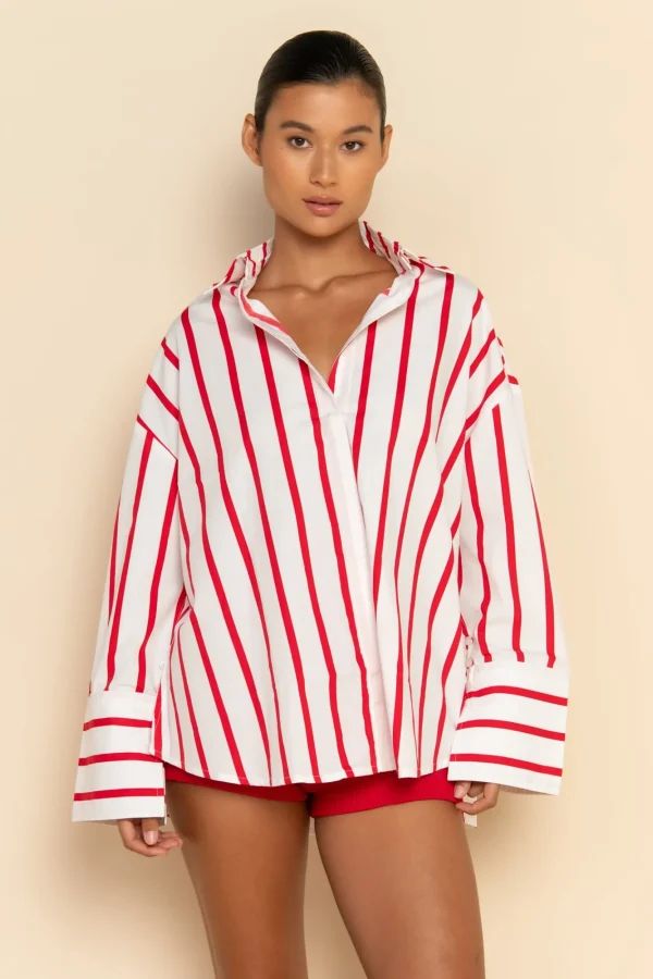 ELCE Swim PRE ORDER // REVERIE SHIRT - RED / WHITE STRIPE* Tops