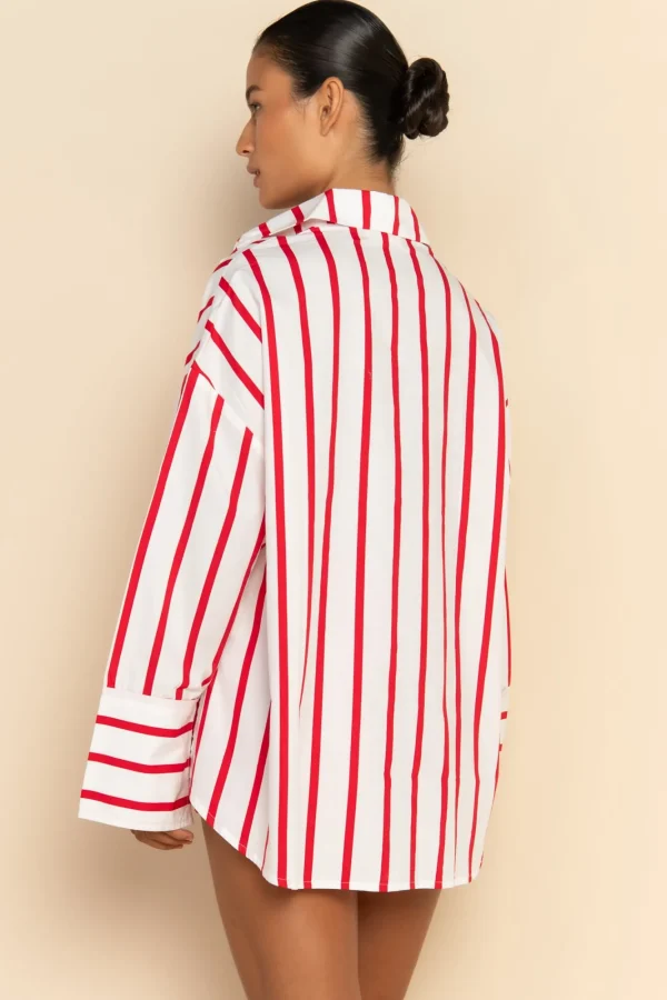 ELCE Swim PRE ORDER // REVERIE SHIRT - RED / WHITE STRIPE* Tops